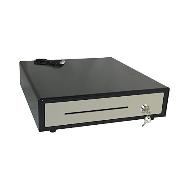 HK SYSTEMS 16" "Stainless Steel" Front Heavy Duty POS "USB" Interface Cash Drawer with 5Bill/5Coin (BLACK) "NO compatibility with Square POS system for now"