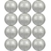 Tmade Pack of 12 20cm Silver Paper Lanterns for Birthday,