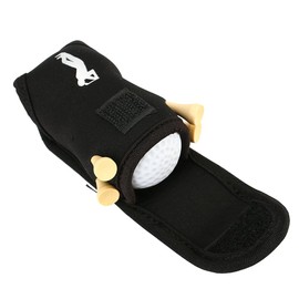 Golf Ball Holder Utility Fabric Waist Bag with 2 Golf Balls + 4 Golf Tees Sports Golf Accessories (Black