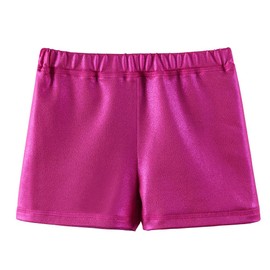 Maillot para niñas de gimnasia con espalda hueca de una pieza con diamantes brillantes, leotardo de ballet para niñas pequeñas, Conjunto corto rosa intenso, 10-11 Años