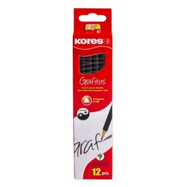 Kores - Pencils Set with End Dipped - Grafitos Pencils, HB, Soft, Triangular - Drawing Pencils, HB Pencils, Pencil Set, Art Supplies, Office Supplies - Multipack of 12 Pencils