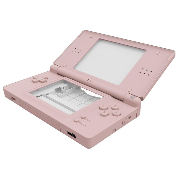 eXtremeRate Replacement Housing Case for Nintendo DS Lite NDSL, Full Case & Buttons & Screen Protector Shell Accessories for Nintendo DS Lite Handheld Game Console - Console Not Included Pink
