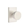 Passage Set, Modern Rectangle Rosette, Modern Round Knob, Satin Nickel