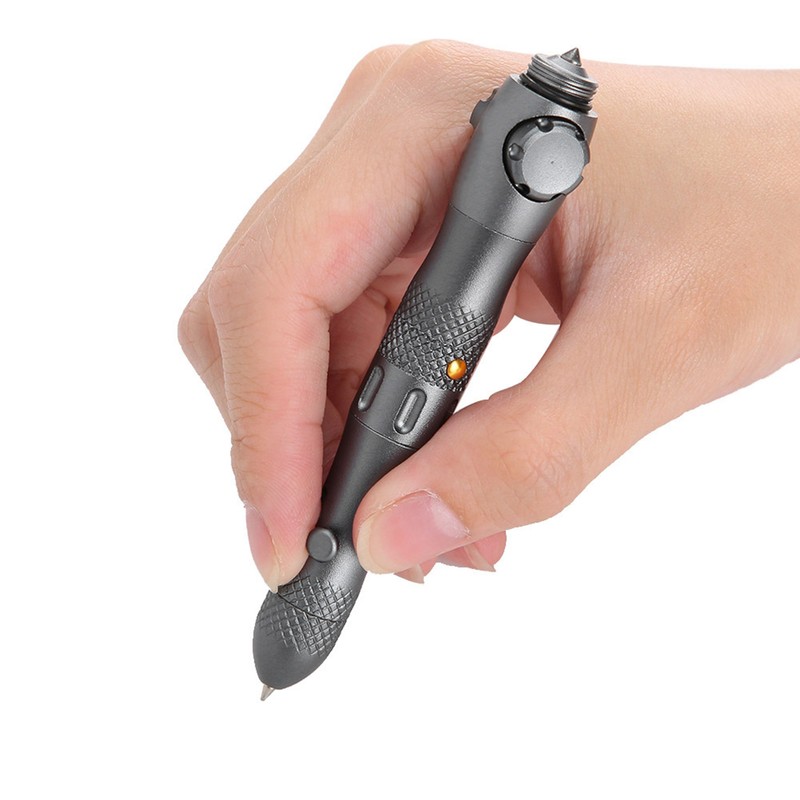 Rotatable Decompression Tactics Defense LED Glass Breaker Writing Survival Outdoor