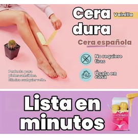 Baykini Cera Española en Pastillas para Depilar Zona Íntima | Aroma Vainilla | 250 g | Cera Depiladora Profesional para Bikini y Piel Sensible | Sin I