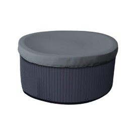 Covers & all Round Hot Tub Cover, 12 Oz Waterproof UV & Weather Resistant Outdoor Spa Jacuzzi Bath tub Protector with Elastic (76"(Diameter) x 14" H Grey)