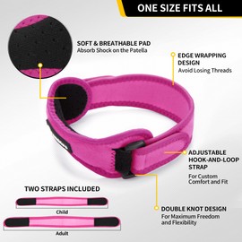 CAMBIVO 2 Pack Knee Brace for Women and Men, Patella Tendon Knee Straps for Knee Pain Relief, Knee Bands for Basketball, Running, Hiking, Volleyball, Tennis, Squats – Essential Series (Pink)