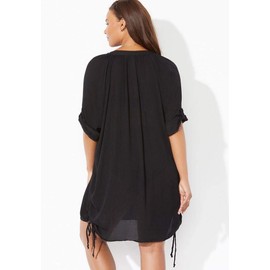 Swimsuits For All Women's Plus Size Abigail Cover Up Tunic - 10/12, Black