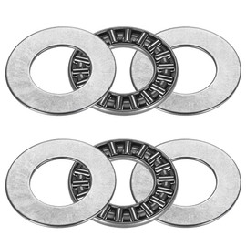 sourcing map AXK1528+2AS Needle Roller Thrust Bearings with 2 Washers, 15mm Inner Diameter, 28mm OD, 4mm of Thickness, GCr15 Hardness 2 Pcs