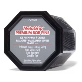 Metagrip 300 Hilos Premium Bobby Pins, Negro