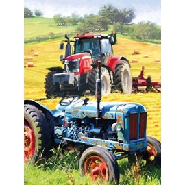 Noel Tatt General Male Birthday Card for Men - Combine Harvester Tractors Artistic Design by Richard Macneil - Eco-Friendly & Recyclable