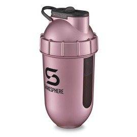 SHAKESPHERE - Vaso de batidora de proteínas con ventana transparente, 24 onzas, taza de licuadora sin hoja puré de frutas, sin bola de mezcla, mezclador de licuado de polvo para bebidas antes del entrenamiento, gimnasio, oro rosa