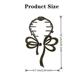 Hanforede 2 PCS Bow Hair Clip Luxury Ponytail Hair Clip Bow Hairpin Rhinestone Pearl Hair Pins Butterfly Hair Accessories for Women Girls