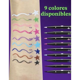 Erinde Rose Delineador Líquido Waterproof, Lápiz de Ojos Metálico, #212