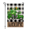 CROWNED BEAUTY St Patricks Day Shamrocks Truck Garden Flag 12x18