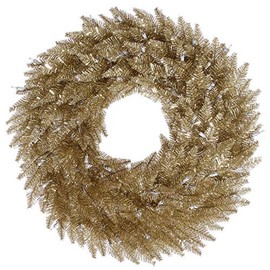 Vickerman 30" Champagne Fir Artificial Christmas Wreath, Unlit - Faux Fir Christmas Wreath - Indoor Seasonal Home Decor
