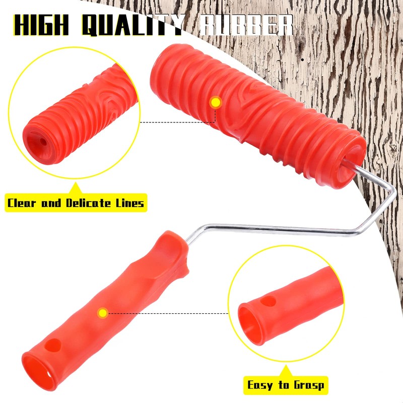 Mardatt 8 Pcs Wood Graining Painting Tool Set, Rubber Empaistic
