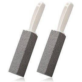 MEISO 2 Cepillos de Limpieza para inodoros con Mango, escobilla de baño de Piedra pómez, eliminador para Azulejos, para Limpiar la Cal, Anillos de Agua Dura, acumulación de Calcio, Hierro y óxido