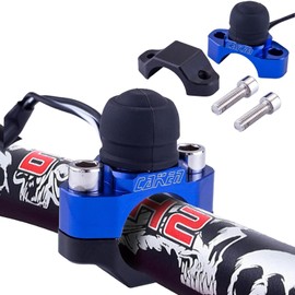 PRO CAKEN 2 PCS CNC Motorcycle ATV Water Proof Engine Start Stop Kill Switch Button for Electric Motorcycle Scooter Bike Modification Universal Parts with Mounting Backplate-Blue