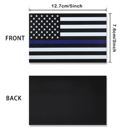 JBCD Thin Blue Line American Police Flag Magnet Decal - Honoring Law Enforcement Officers for Car Truck SUV, 4 Pack, 3x5 Inches