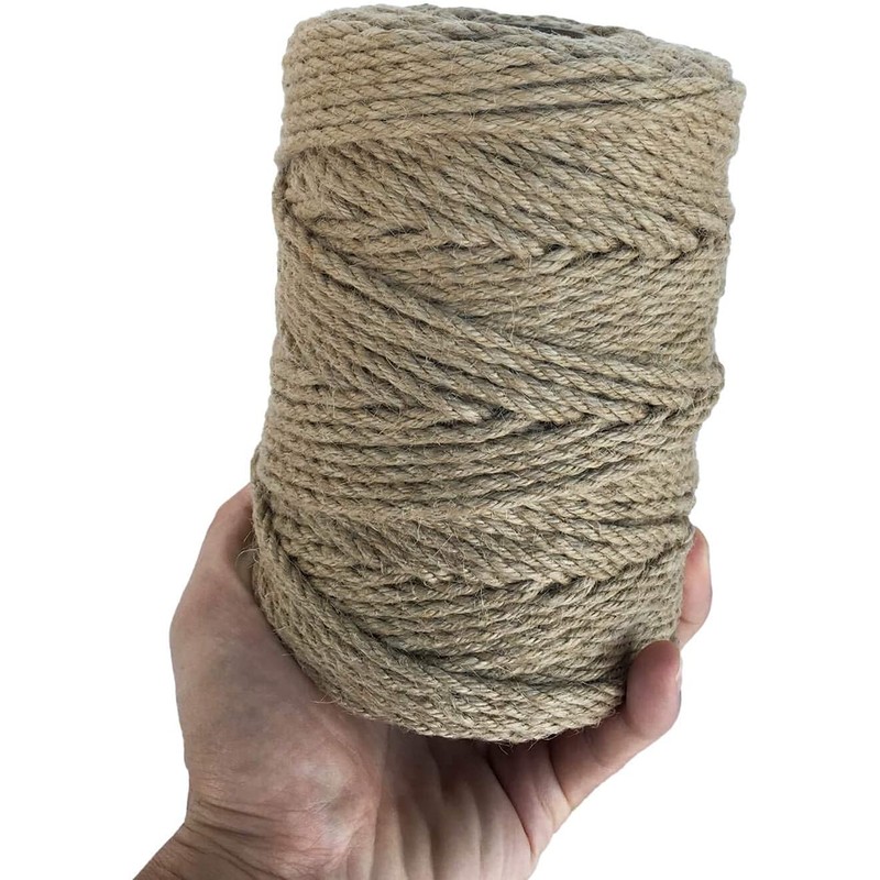 ANCLLO Strong Natural Jute Twine 4mm Thick 50 Meters Long