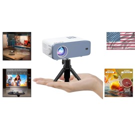Mini Projector for Home Theater - 1080P with 50% Zoom & Low Noise Technology