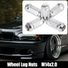 X AUTOHAUX 5pcs Car Silver Tone M14x2.0 Lug Nuts Cone