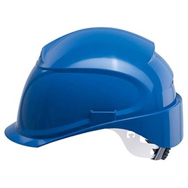 Uvex Airwing B-S-WR Vented Construction Helmet with Rotary Wheel - Short Peak - Blue