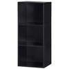 Hodedah Import 3 Shelf Bookcase, Black