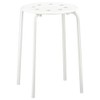 Ikea Marius Steel, Epoxy Powder Coating Stool (White), Set of
