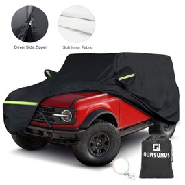 QUNSUNUS 6 Layer SUV Car Cover for Bronco 2 Door Car Cover Waterproof All Weather 210T Windproof Fit for Bronco 2021 2022