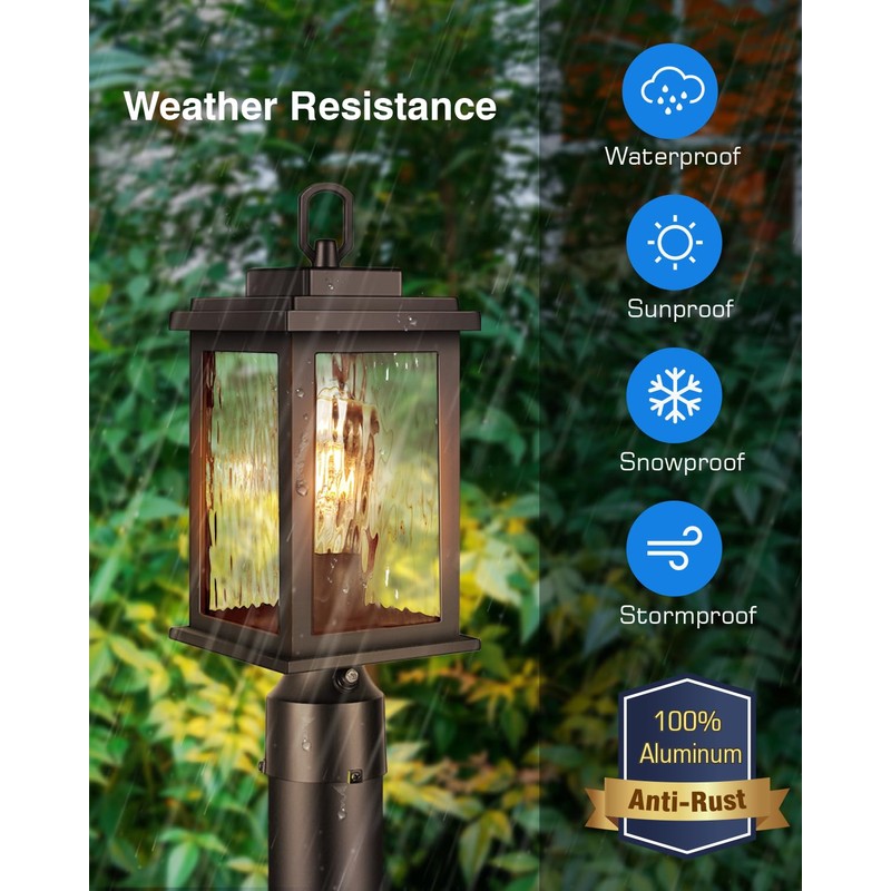 VIANIS Outdoor Post Lights Hardwired 120V, Oil Rubbed Bronze Dusk