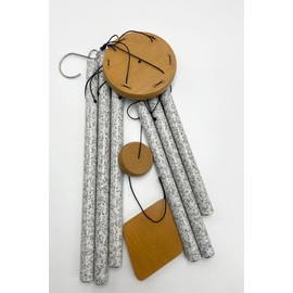 Lveofielygi Wind Chime Replacement Parts - Mahogany Material Clapper, Round Top, Wind Catcher 3pcs Set, Perfect for DIY Windchime Making