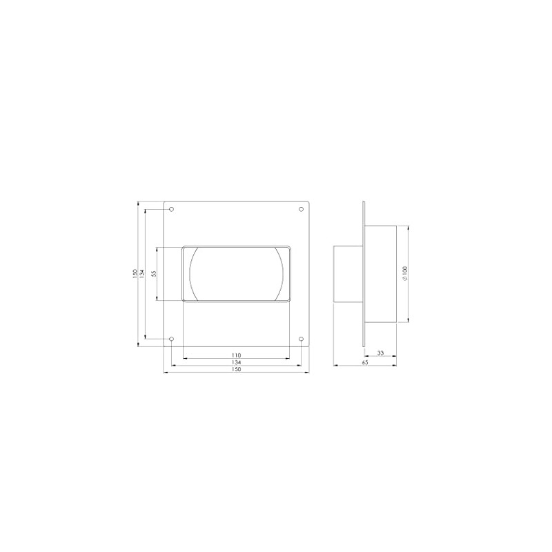 Diameter 100 mm - 110 mm x 55 mm Transition