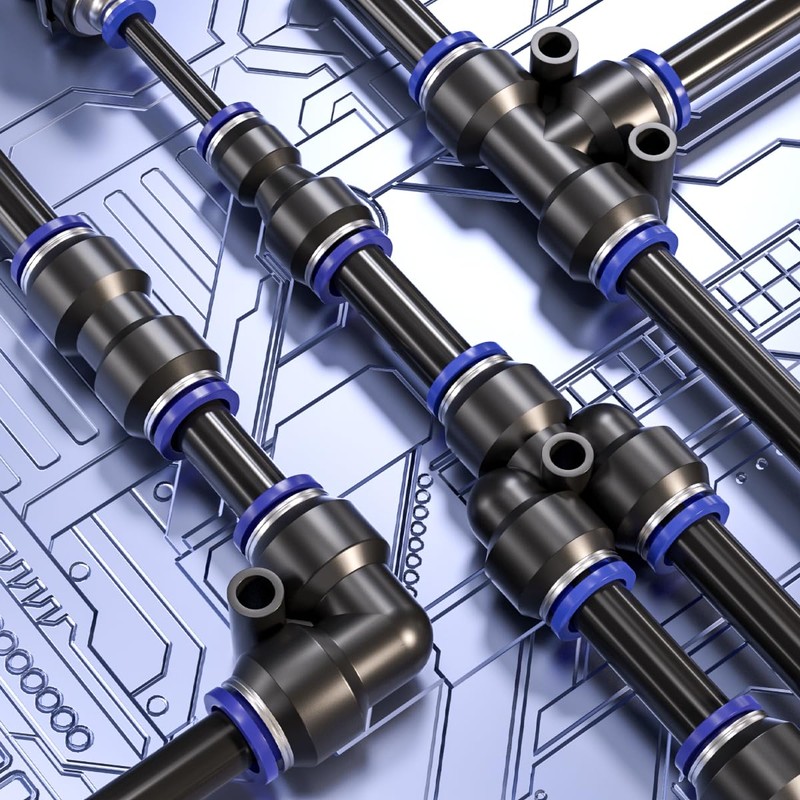 Bwintech 12 Pcs 6mm 3 Way Tee Push in Connect