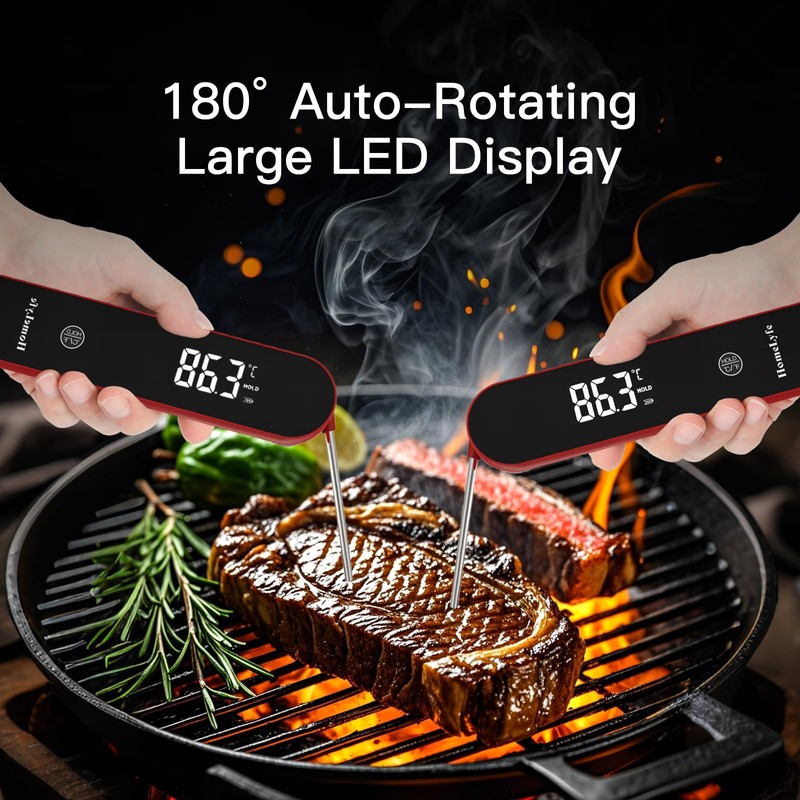 Meat Thermometer Digital - 0.5s Instant Read, Food Thermometer ±0.3℃