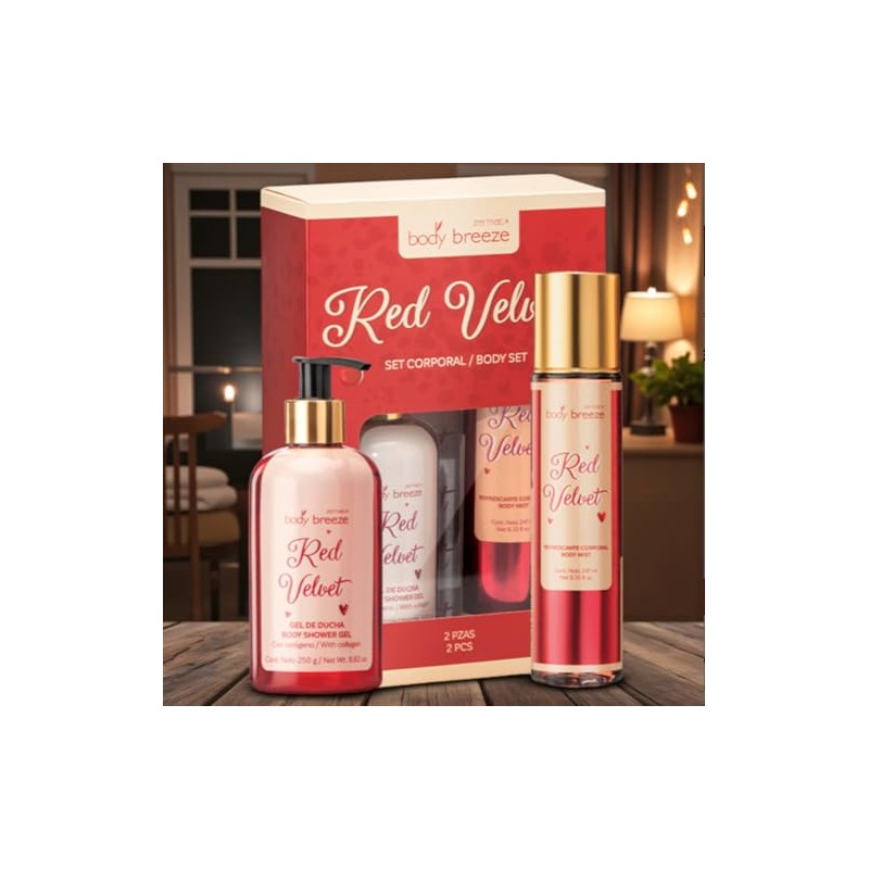 Set Corporal Zermat Red Velvet Body Breeze 247ml Crema Perfumada
