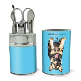 I Know a Little German Shepherd Puppy Dog Stainless Steel Manicure Pedicure Grooming Beauty Care Travel Kit