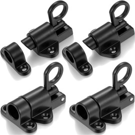 Litensh Self-Closing Latch, Spring Door Lock Latch，Resilient Bolt Latch, Spring Bolt Latch, Safety Automatic Spring Barrel Slide Door Lock with Screws for Gate Window Cabinet Shed Doors (2, Black)