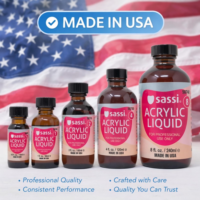 Sassi Acrylic Liquid Monomer (EMA) – Made in USA, Professional