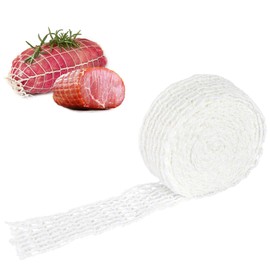 Ham Net, 5 m Meat Net, 16 Holes Rolled Roasting Net, White Frying Net, Elastic, Smoking Net for Cooking, Smoking, Storing, Hanging Meat, Ham