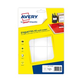 Avery Multi-Purpose Labels 6 per sheet (96) – 80x45 mm A5 Sheet (ete006)