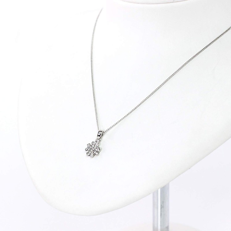 Barzaz Women's Clover Necklace, Simple, Quatrefoil Crystal, Metal, Crystal