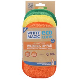 White Magic Eco Cloth Washing Up Pad 3 Pack Citrus