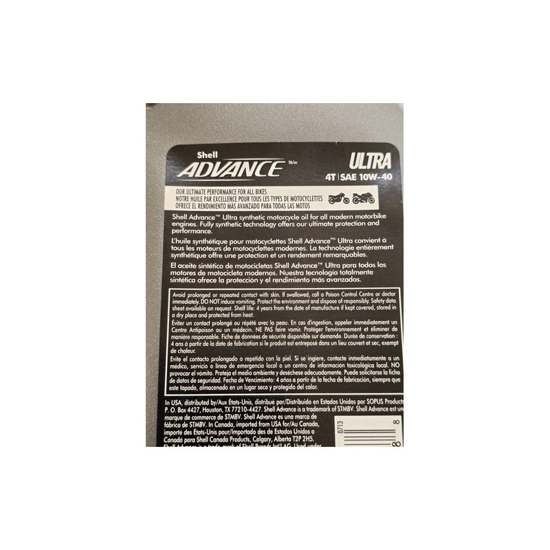 SHELL ADVANCE DUCATI DUCATI SYNTHETIC MOTOR OIL 10W40 1L GENUINE