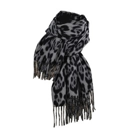 CORIRESHA Women's Casual Leopard Print Scarf Tassels Cashmere Feel Winter Outdoor Thick Warm Scarves