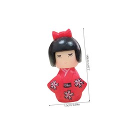 NOLITOY Japanese Miniature Dolls 2pcs Kimono Girls Traditional Japanese Decor for Bookshelf Office