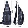 Leather Sling Bag Men Chest Shoulder Backpack Crossbody Bag with