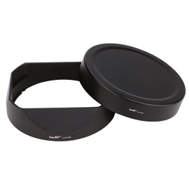 Haoge Lens Hood Metal Square Bayonet for Fuji XF 16-80mm F4 R OIS WR, Fuji XF16-55mmF2.8 R LM WR II Lens Hood with Metal Front Cap