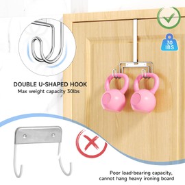 XILIMEN Over The Door/Wall Mount Ironing Board Hanger, Stainless Steel Ironing Board Caddy Storage for Hotel Rooms, Home Laundry Rooms, Utility Rooms, Closets